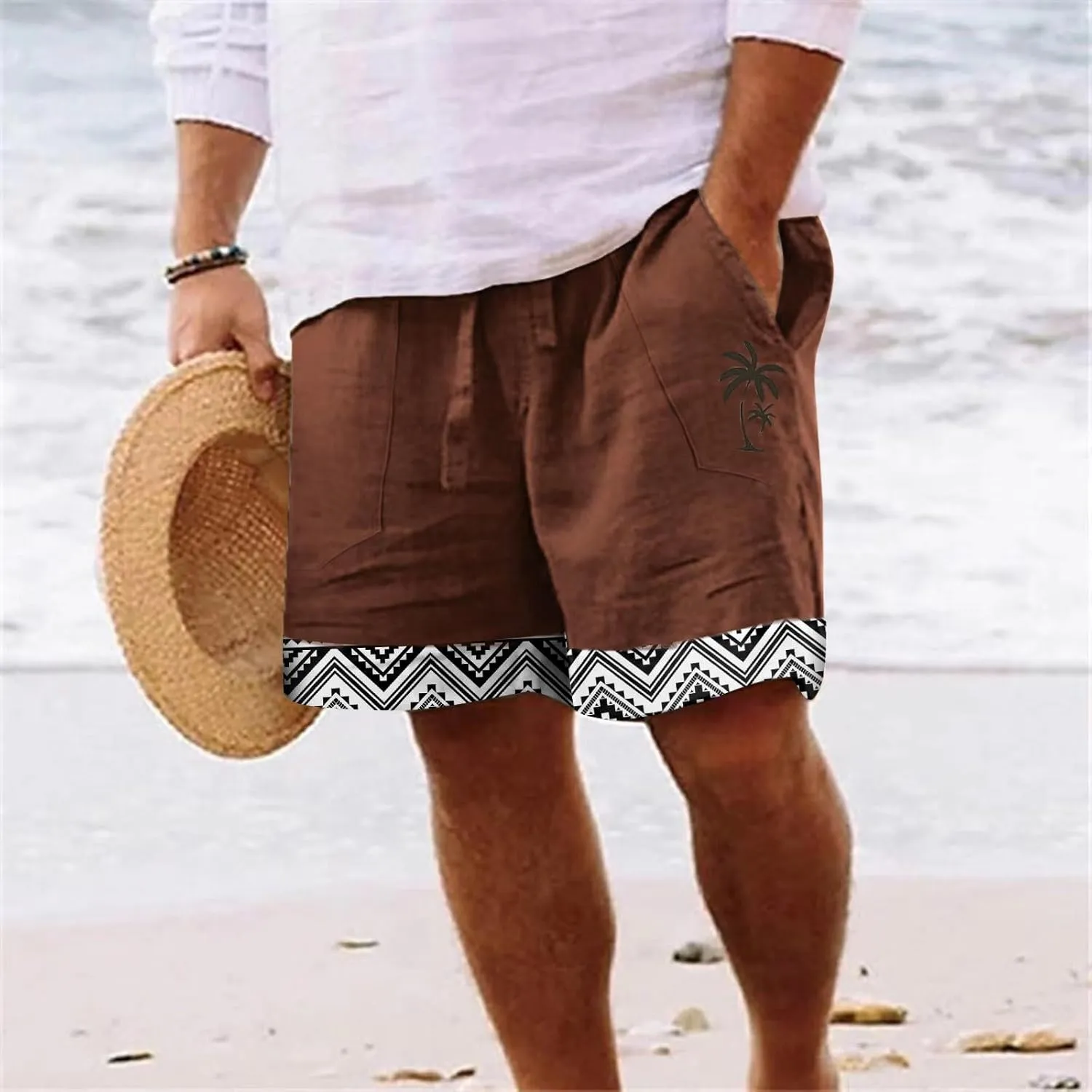 Mens Summer Cotton Linen Shorts Shorts Beach Shorts Casual Cotton Linen Shorts Mens Summer Cotton Linen Shorts