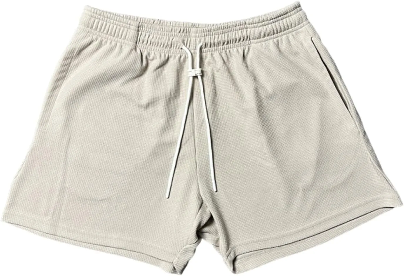 Men's Waffle Athletic Shorts Elastic Waist Drawstring Shorts Summer Baggy Sweat Shorts Lounge Jogger Shorts