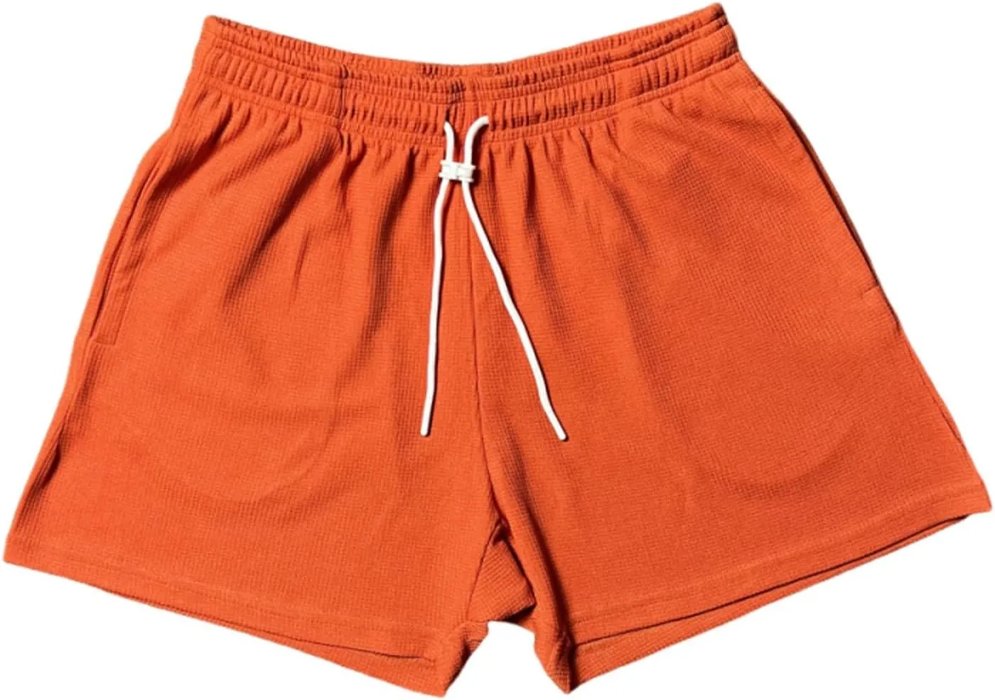 Men's Waffle Athletic Shorts Elastic Waist Drawstring Shorts Summer Baggy Sweat Shorts Lounge Jogger Shorts