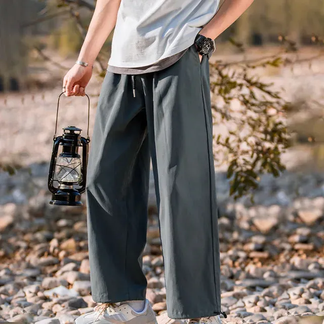 Men's Wide Leg Denim Cargo Jeans: Loose Straight Baggy Hip Hop Streetwear