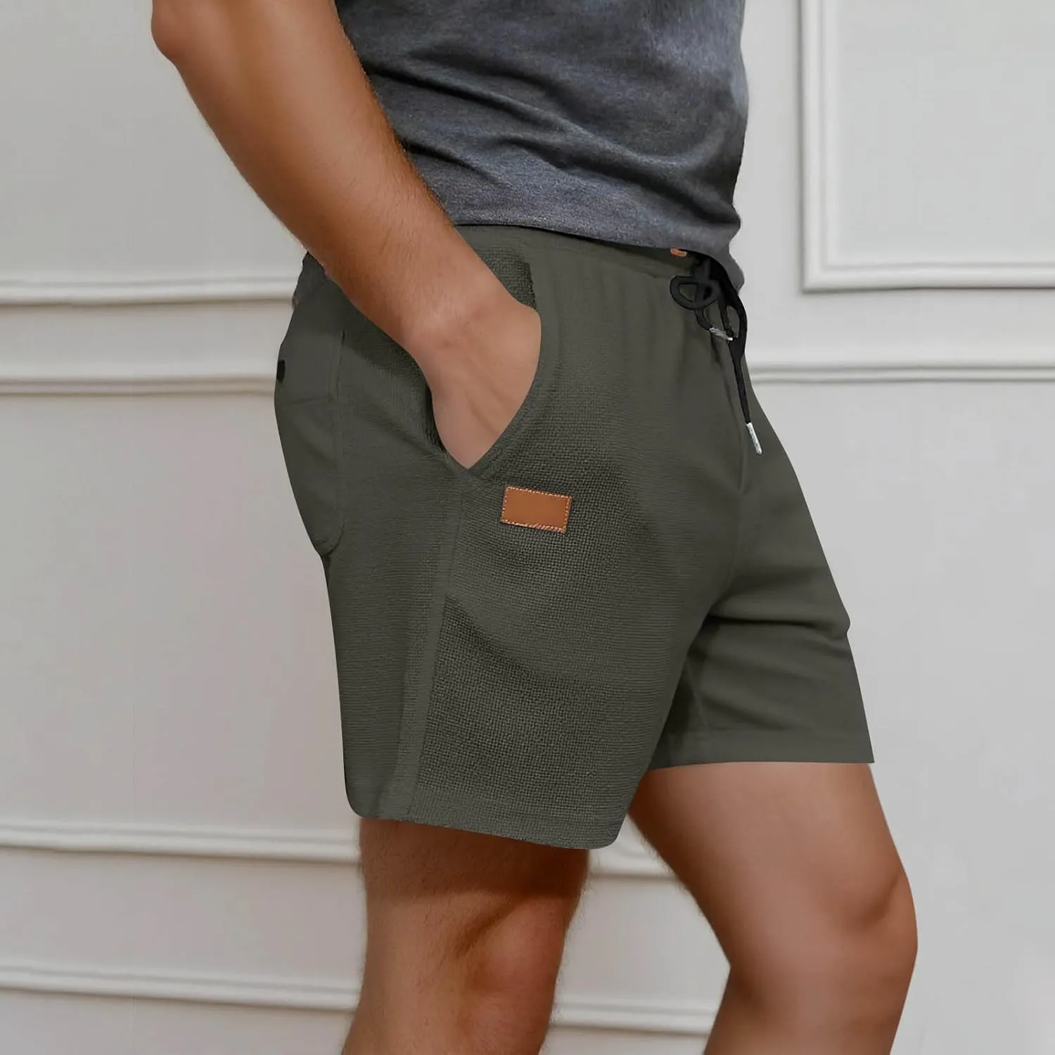 Mens Workout Shorts Athletic Gym Shorts Casual Drawstring Lounge Shorts for Running Training Fitness