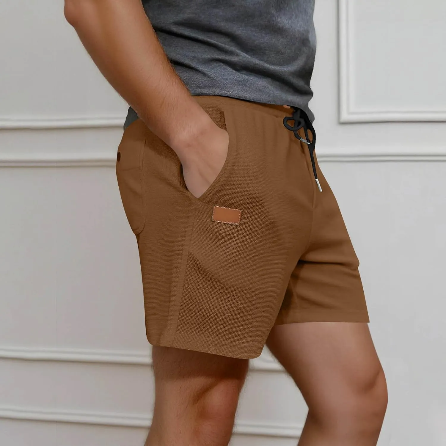 Mens Workout Shorts Athletic Gym Shorts Casual Drawstring Lounge Shorts for Running Training Fitness