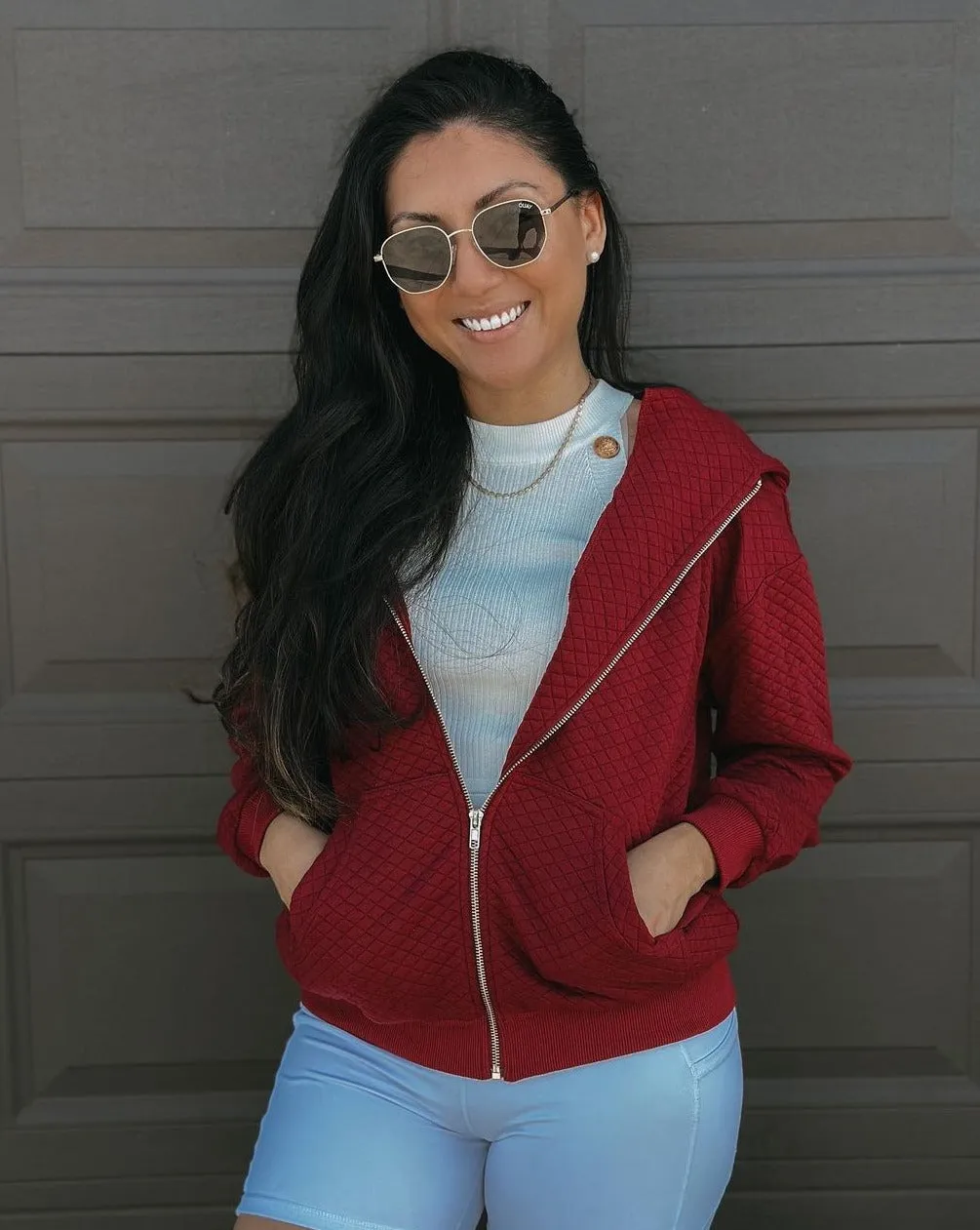 MEROKEETY Long Sleeve Oversized Zip Up Hoodies Sweatshirt