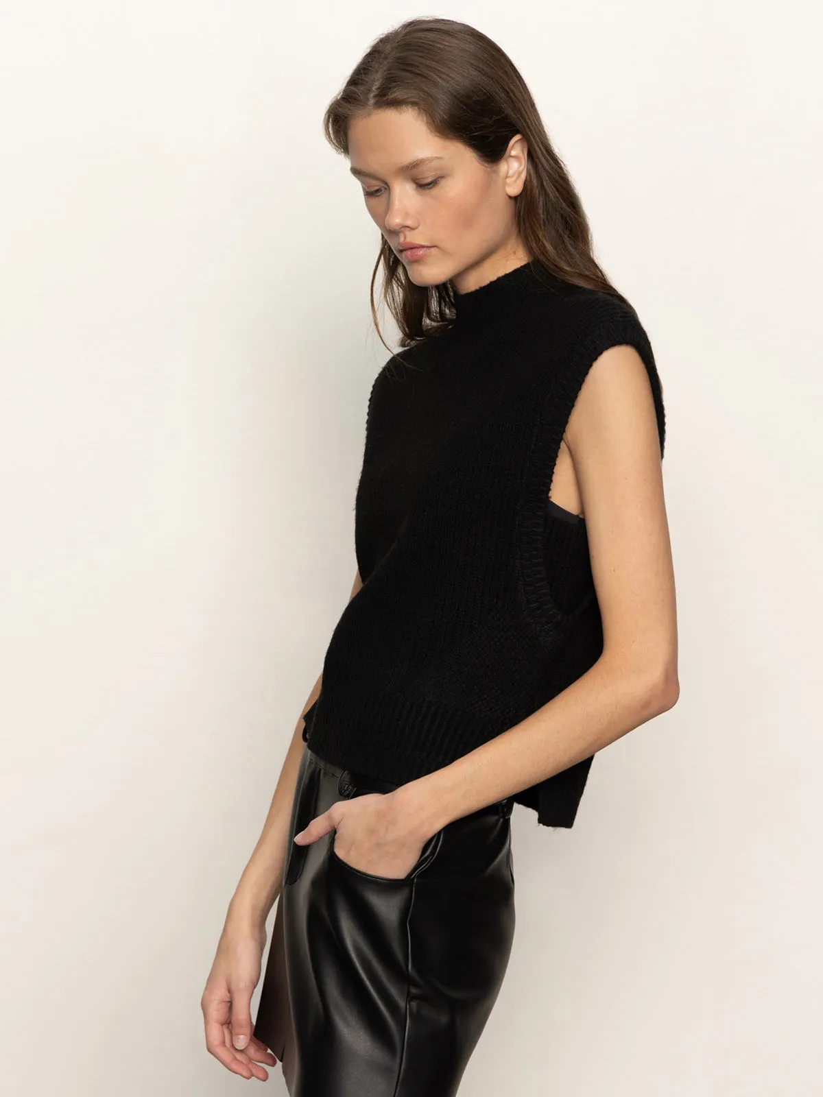 City Sweater Shell Black LongWearingComfort DoubleLayered