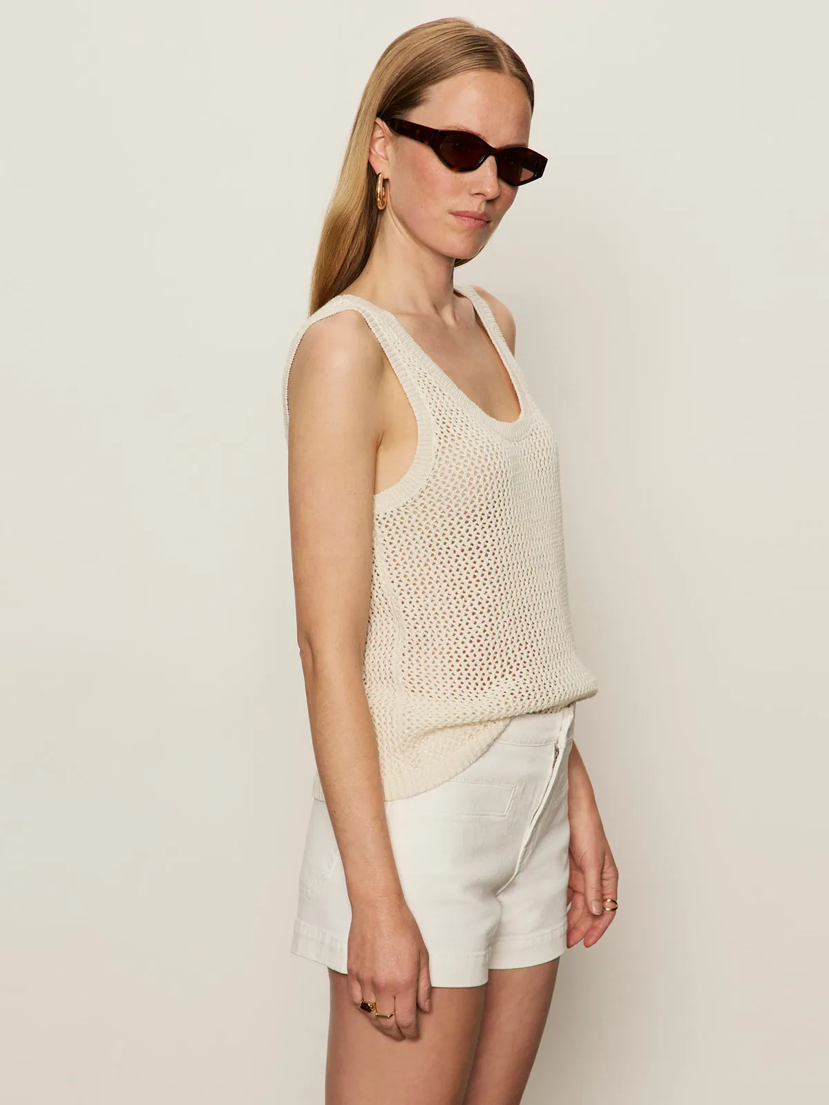 Mesh Stitch Shell Sweater Macrame Quick Dry Wear Fit