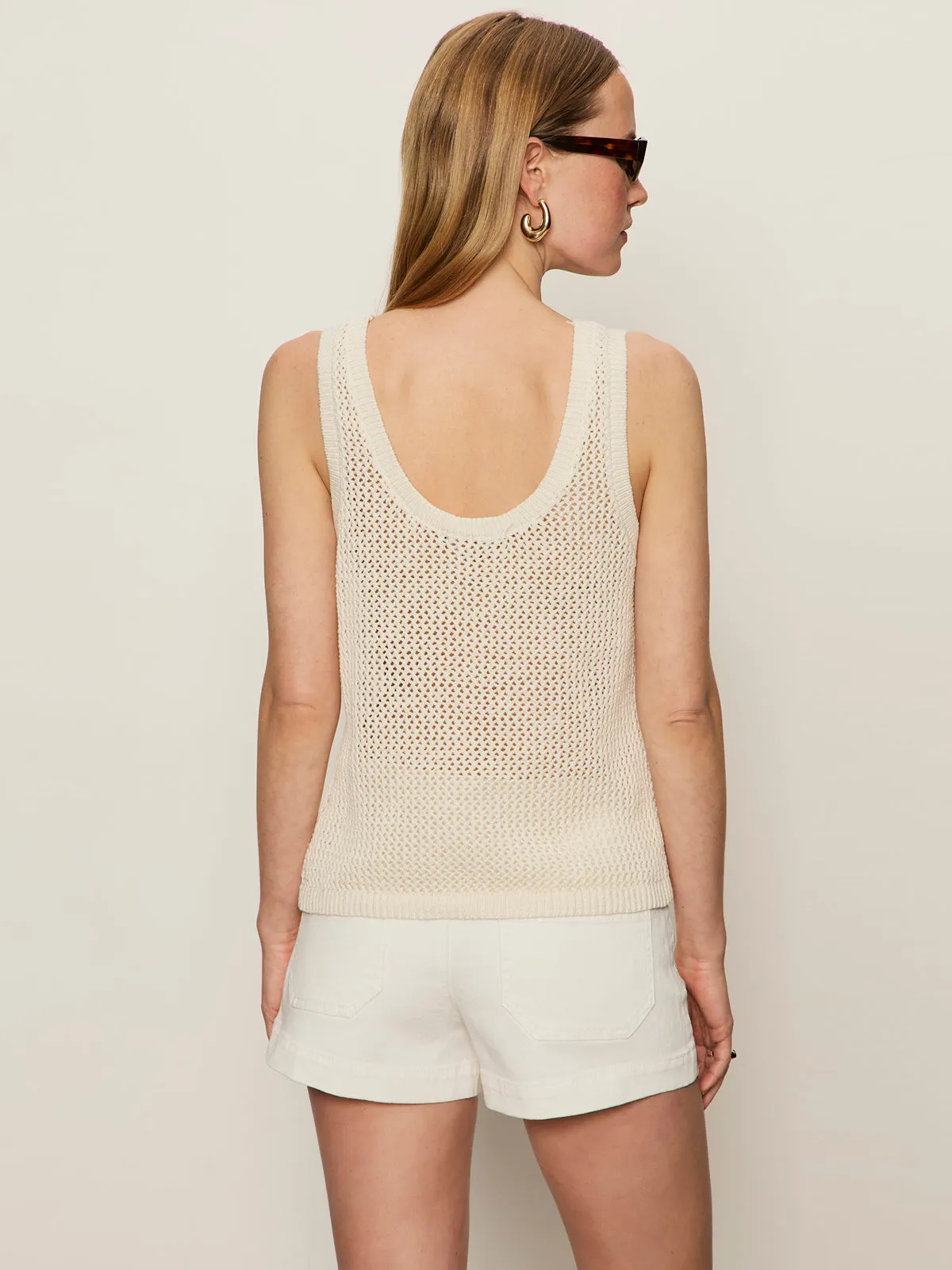 Cool and Chic Travel Style Trend Mesh Stitch Shell Sweater Macrame