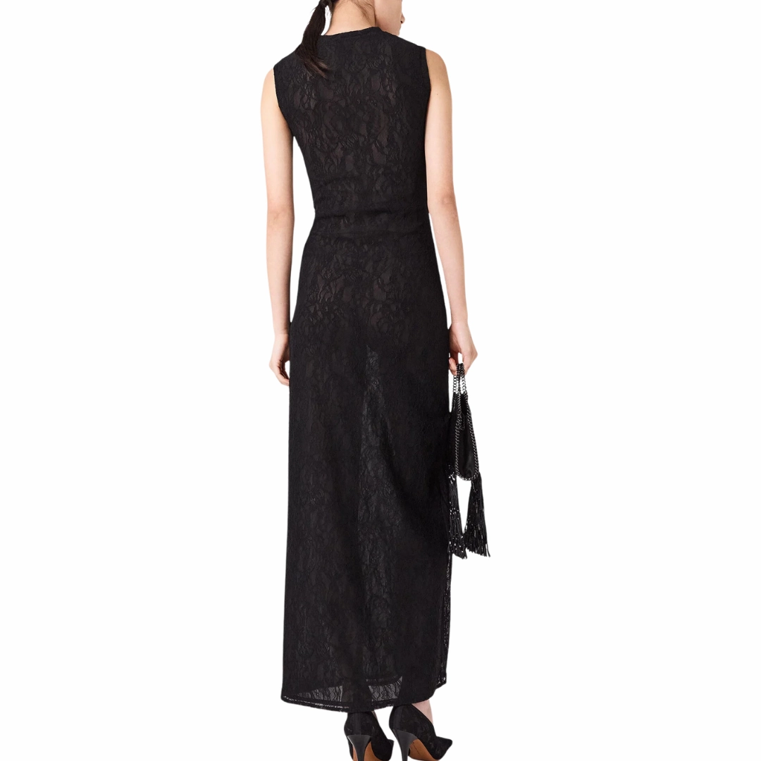 Neat Finish Mesh Lace Midi Dress