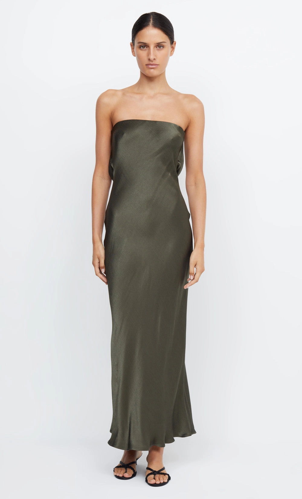 MOON DANCE STRAPLESS DRESS - DARK WILLOW Boho Aesthetic Refined Cut