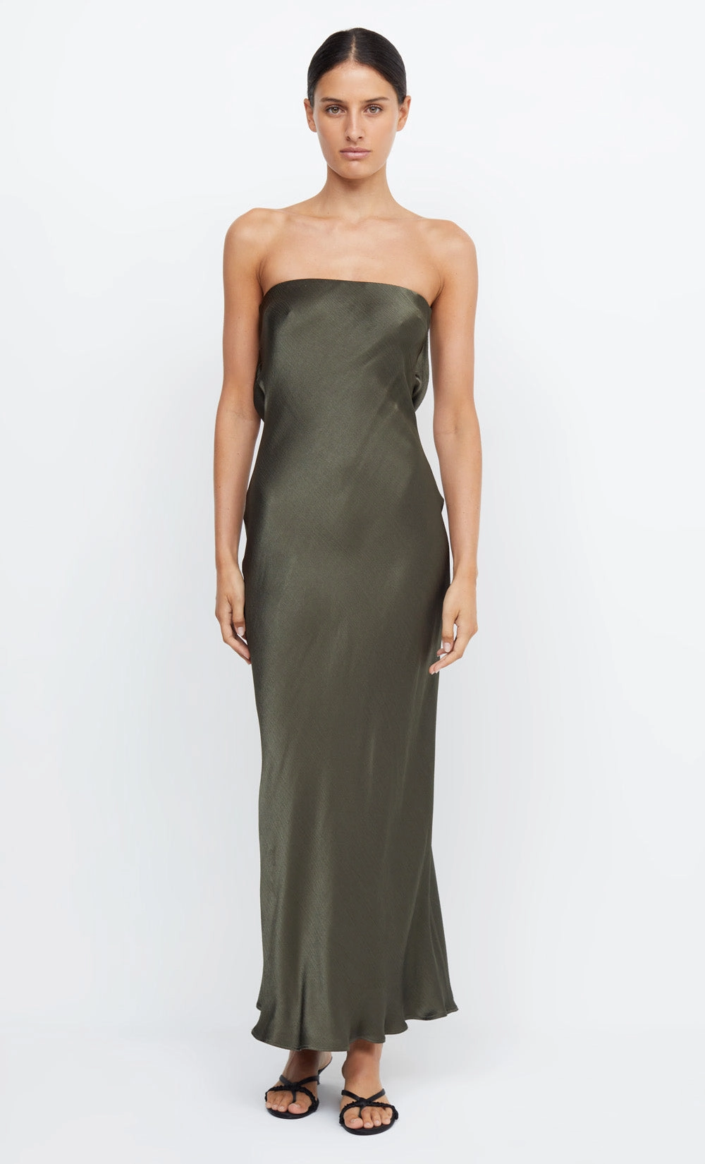 MOON DANCE STRAPLESS DRESS - DARK WILLOW Charming Fit Lace-Sleeve