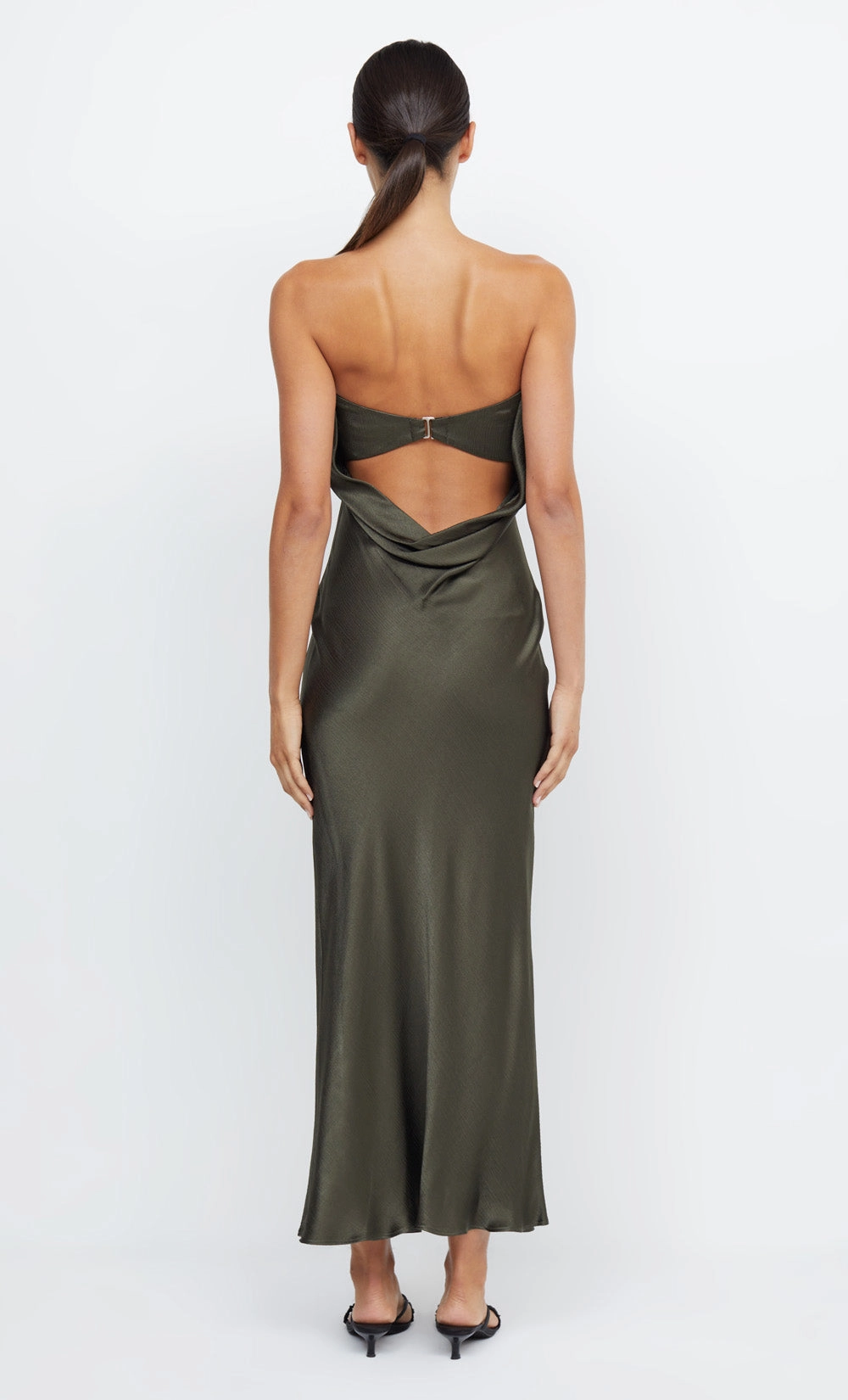 MOON DANCE STRAPLESS DRESS - DARK WILLOW Fit Waist