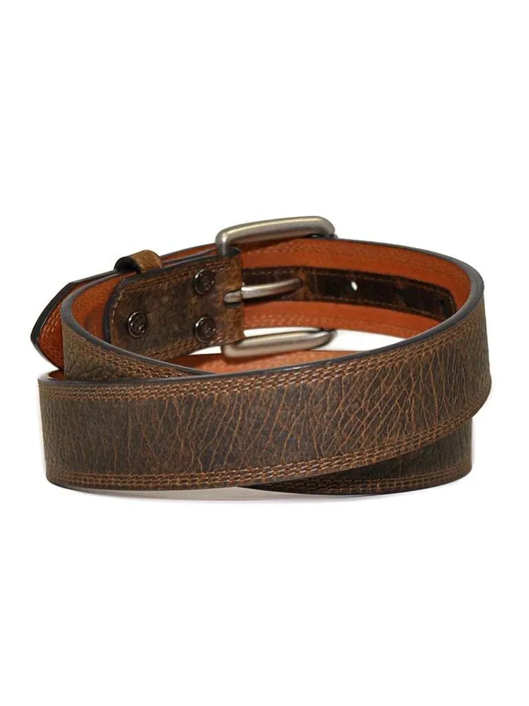 MF Western Ariat Mens Aged Bark Earth Triple Stitch Roller Belt Style A10011713