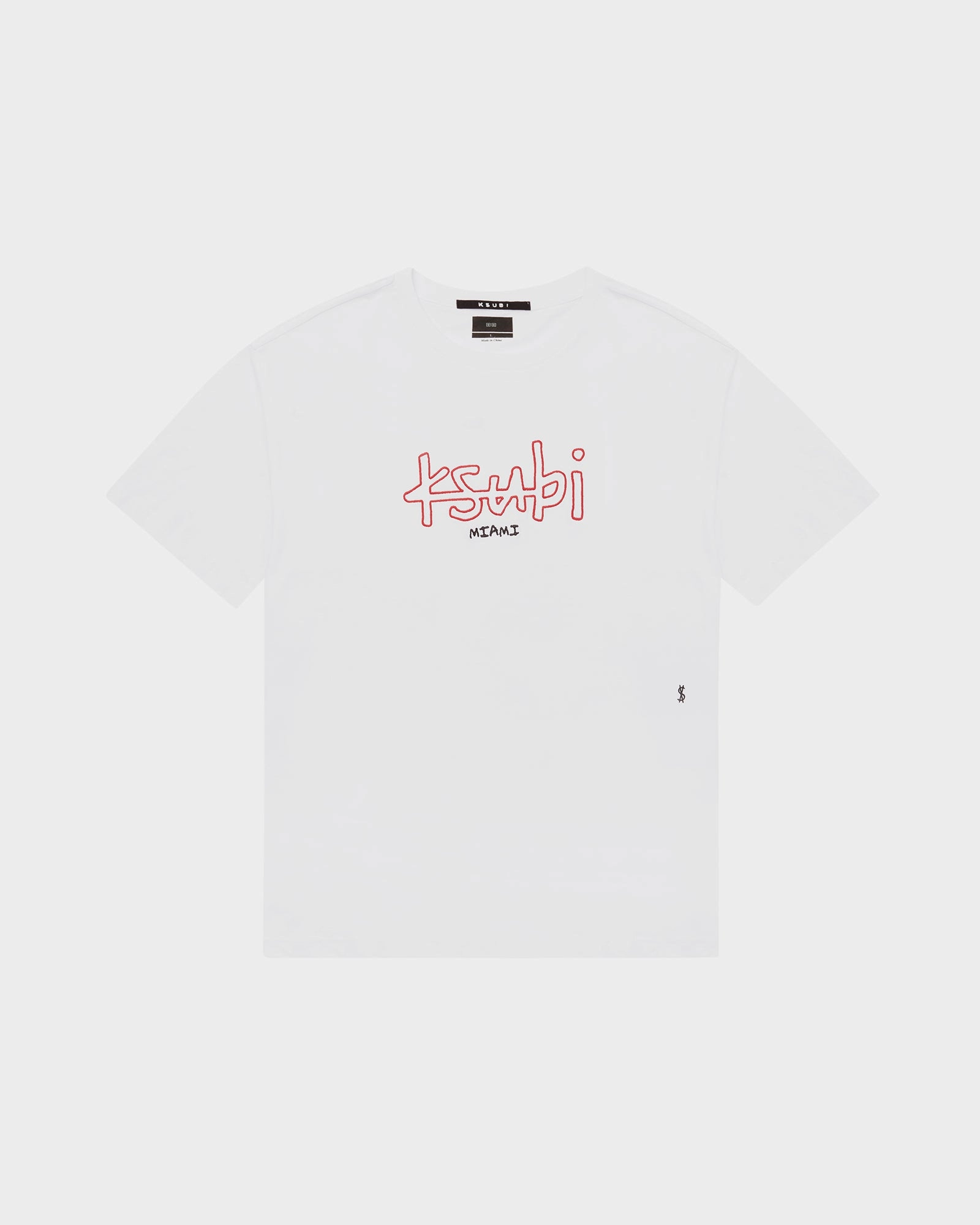 MIAMI 4X4 BIGGIE SS TEE TRU WHITE Layered Collar