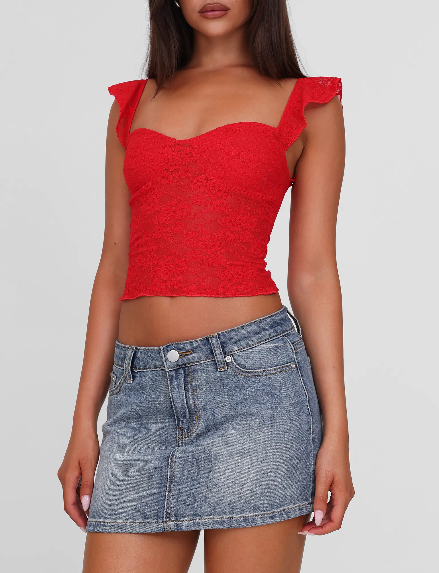 Polished Look MICHAYLA MINI SKIRT - MID WASH