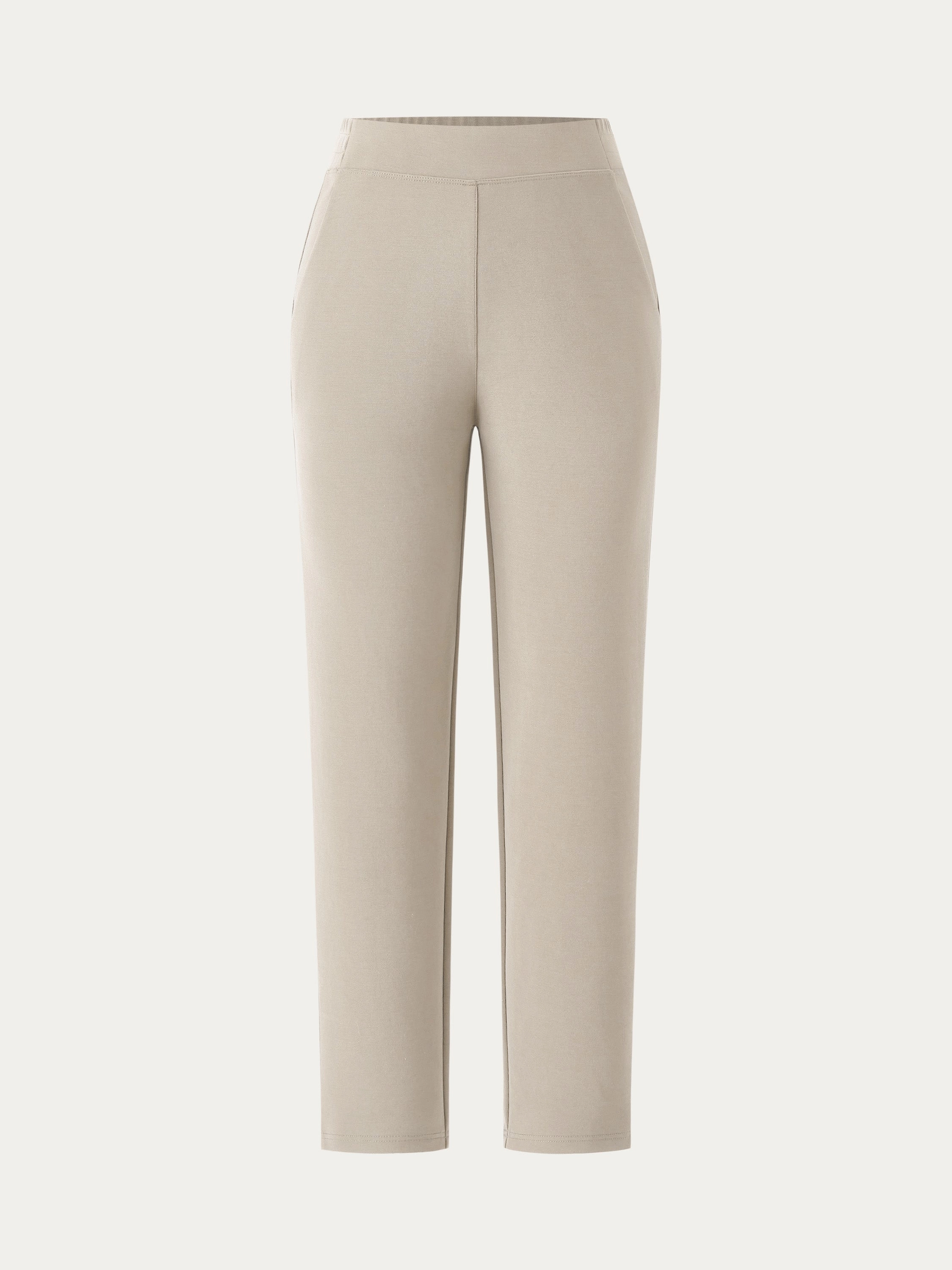 Mid Rise Pull-on Tapered Pants with Pockets Breathable activewear