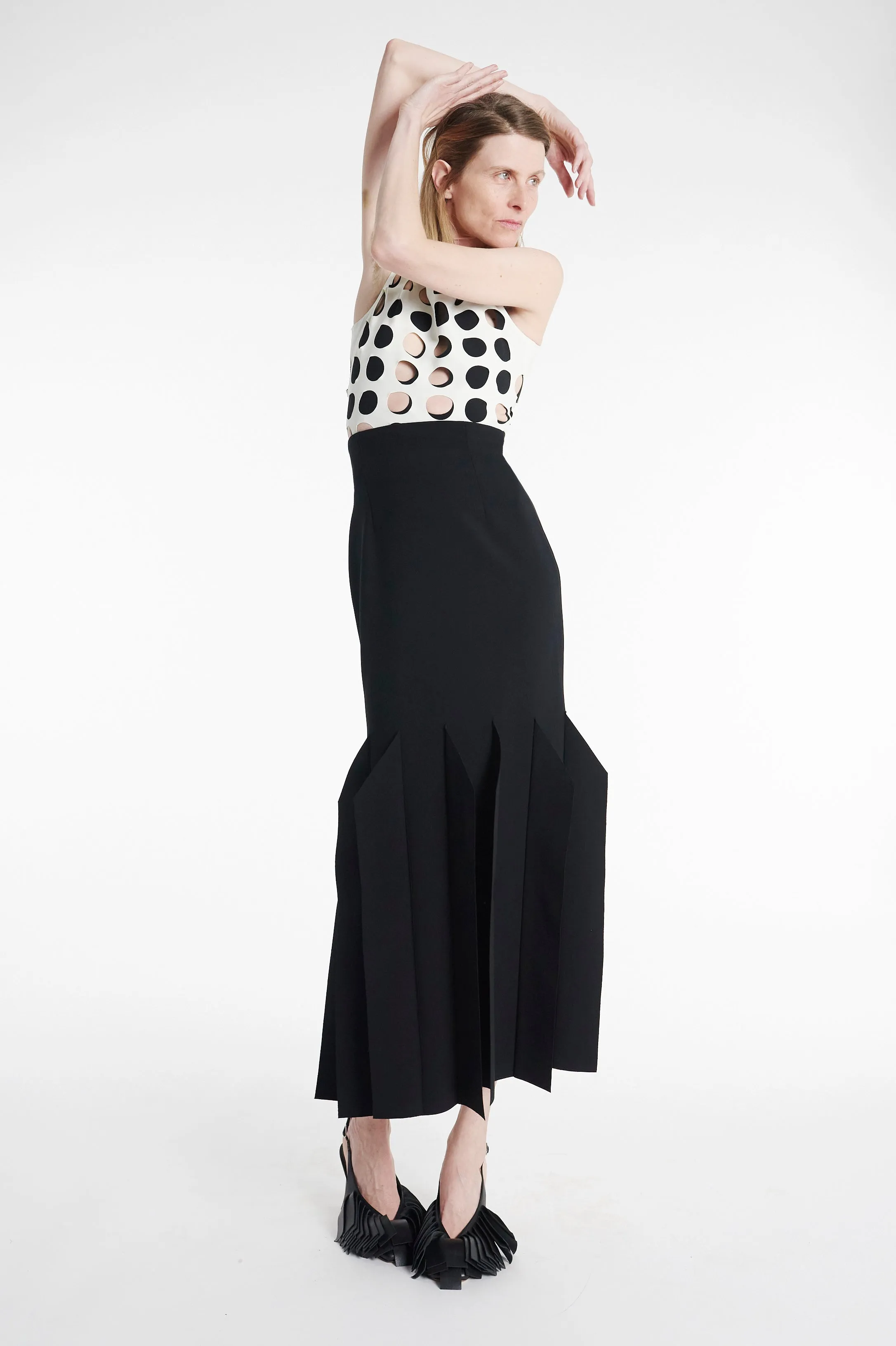 Midi Length Skirt With Hem Panel Detail Black Spring Brunch