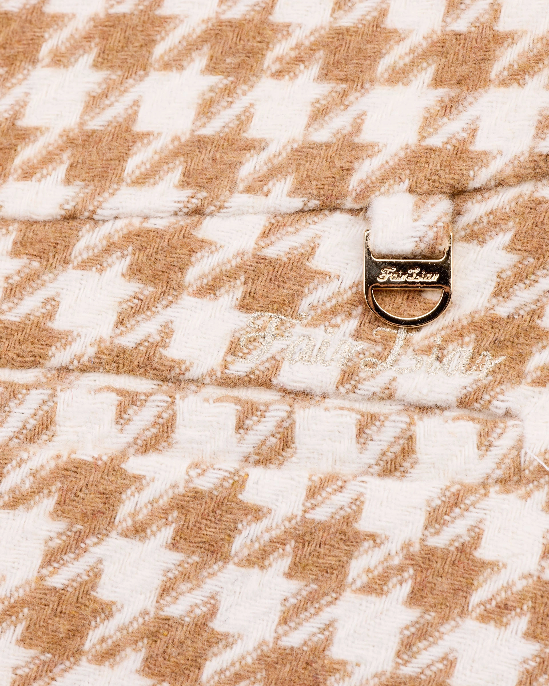 Houndstooth checkered flare skirt - Beige Modern Tones