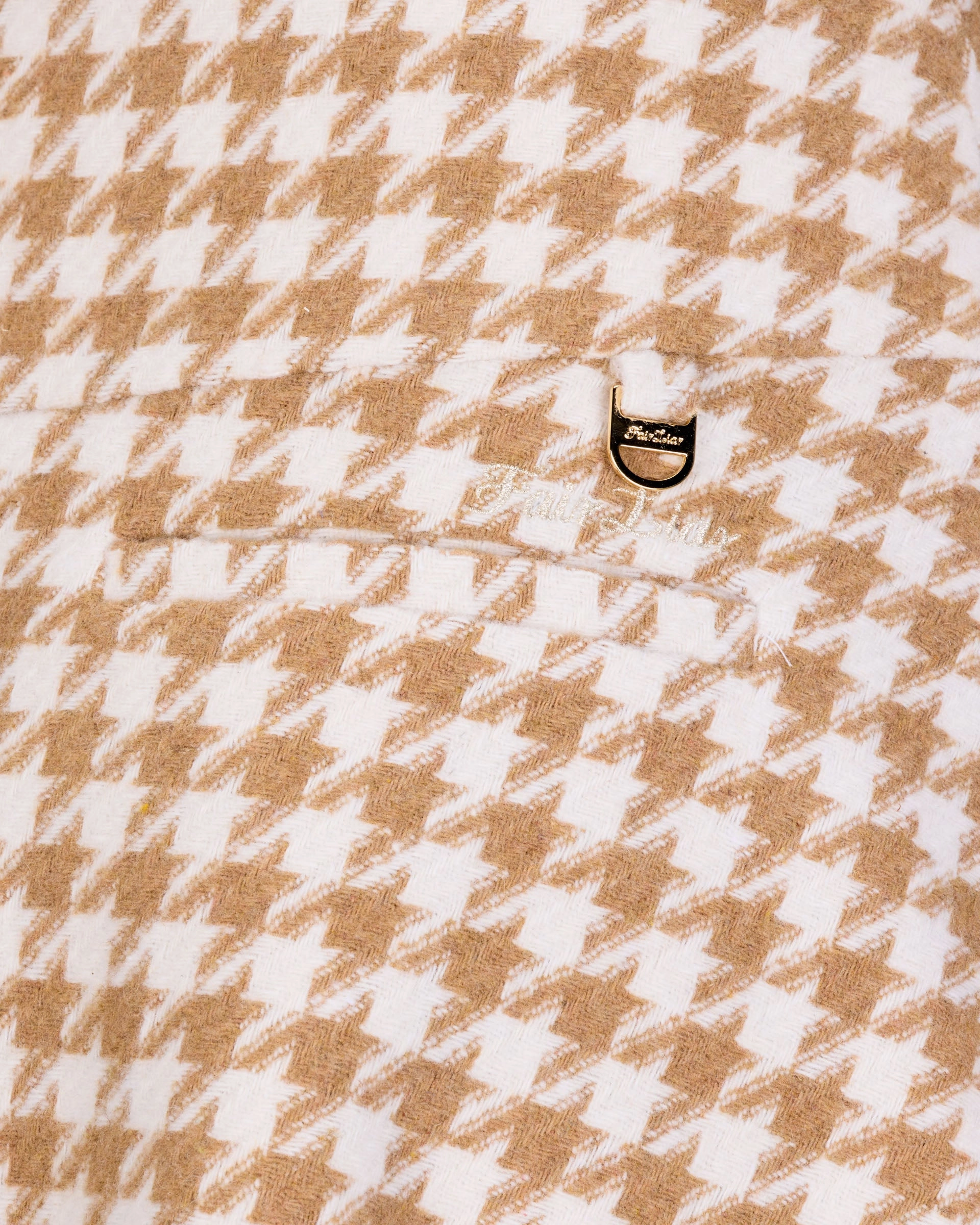 Versatile Outfit Houndstooth checkered flare skirt - Beige