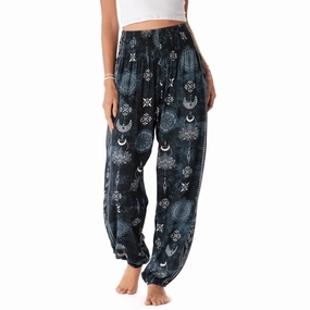 Flexibility Built-In Midnight Lotus Moon Harem Pants