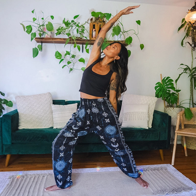 Midnight Lotus Moon Harem Pants Movement Flex