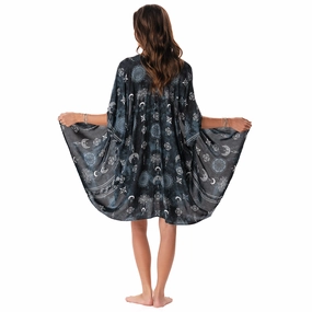 AntiStaticFabric Thermal Regulation System Midnight Lotus Moon Kimono