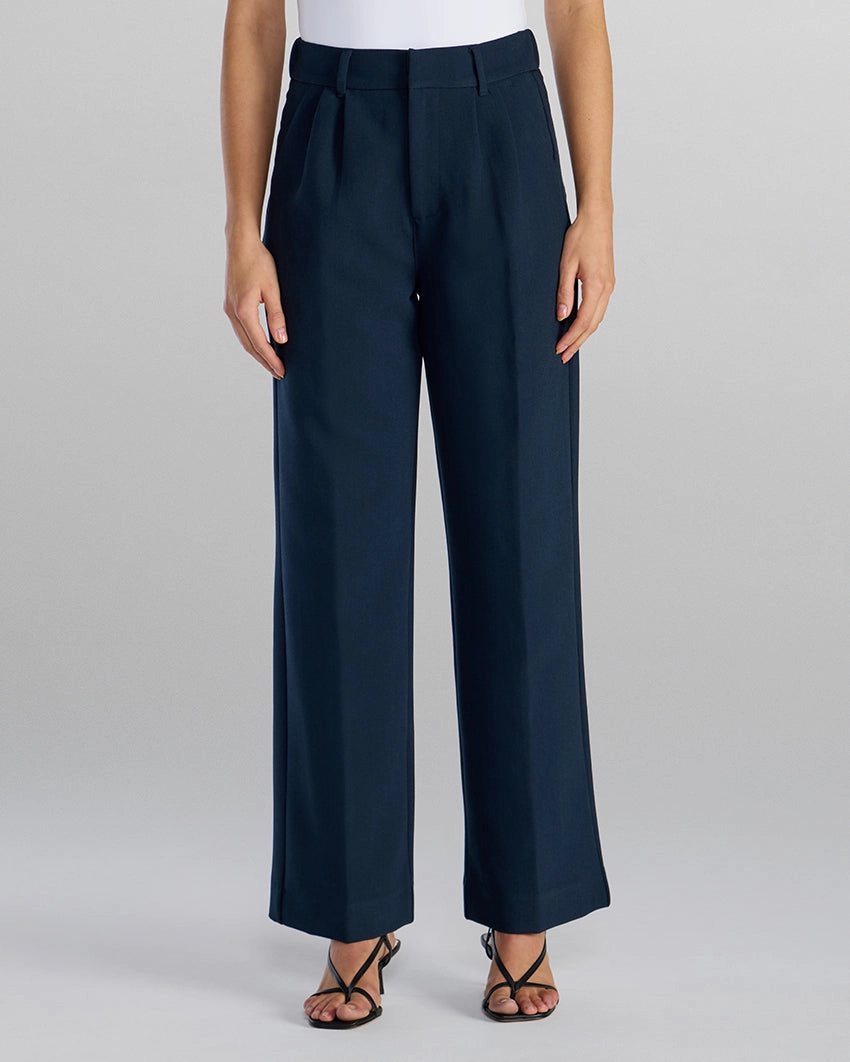 Lightweight Fabric Core Support Midtown Wide-Leg Tailored Pant
