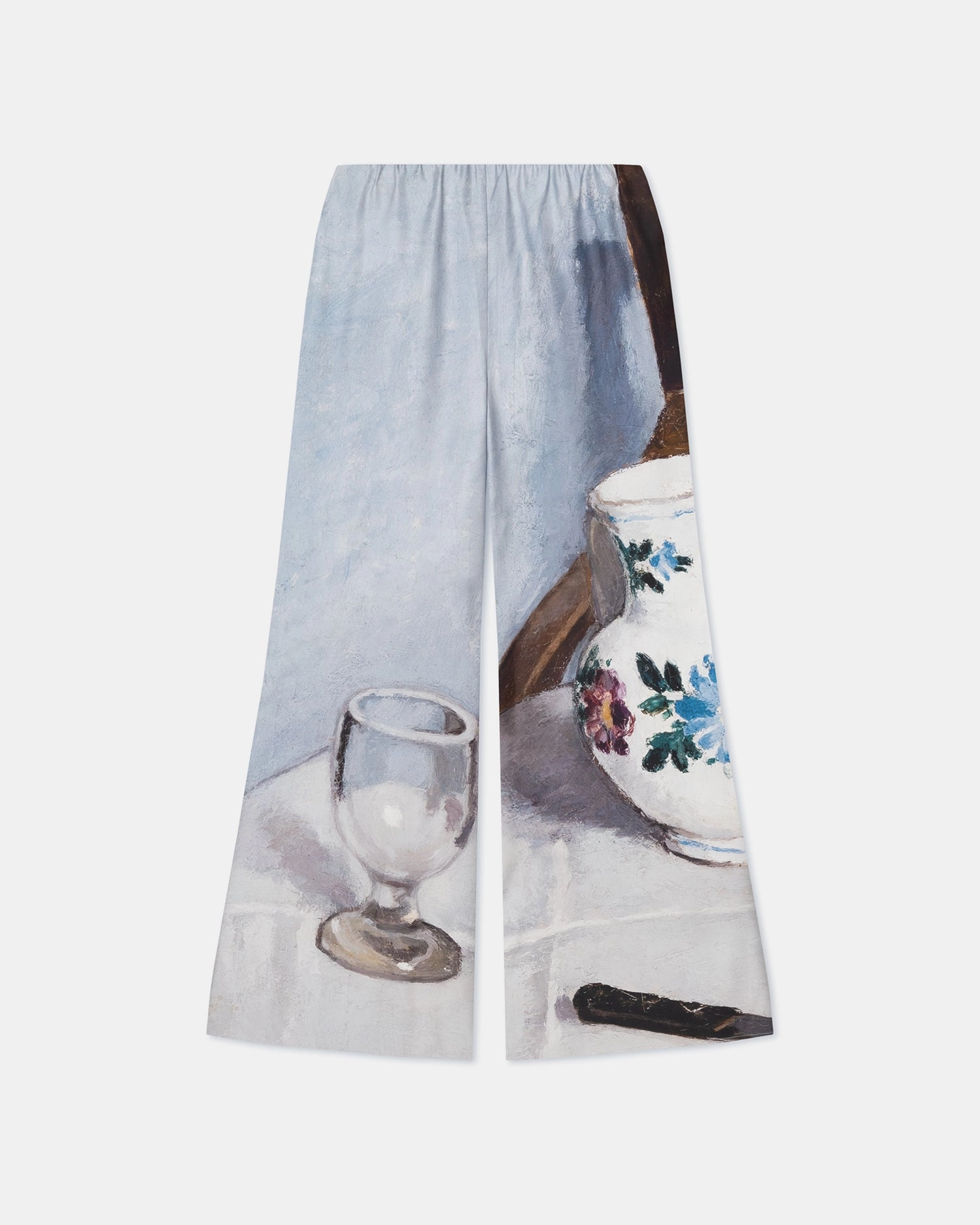 Milon - Printed Flared Silk Twill Pants - Poppyseed Cake ripstop fabric