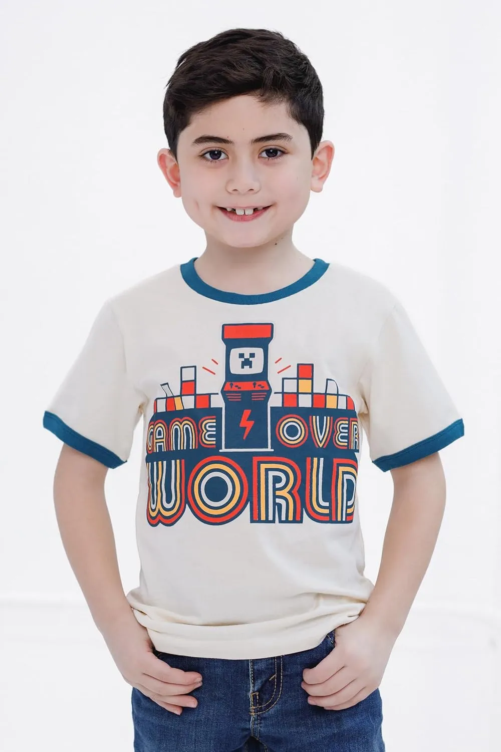 Minecraft Ringer T-Shirt Toddler to Big Kid Sizes (4T - 18-20)