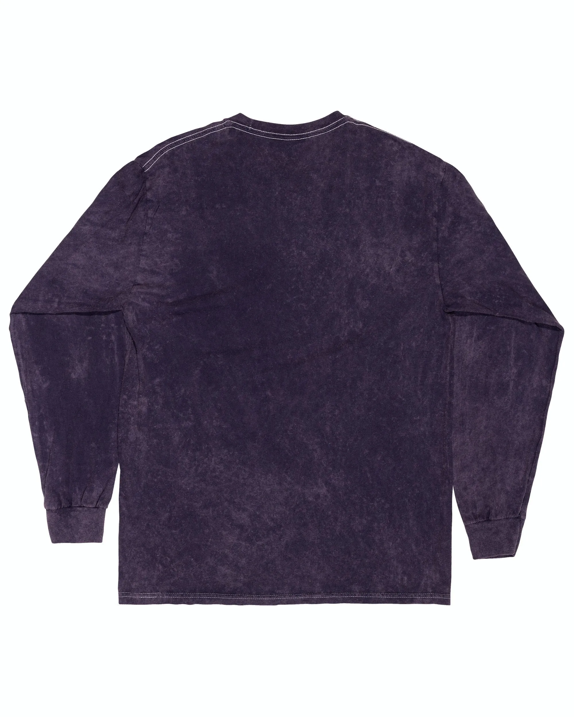 Mineral Wash Long Sleeve Tees - Aubergine