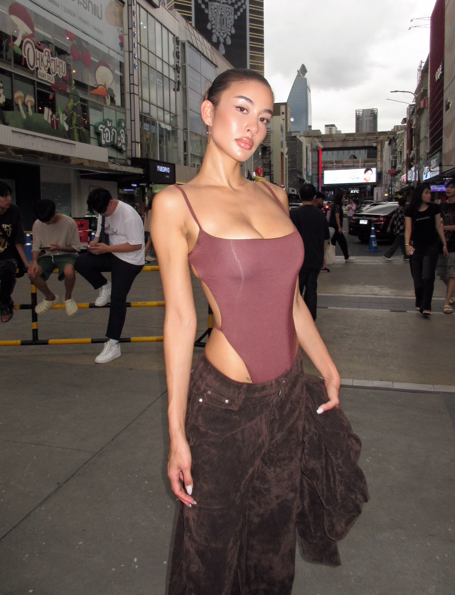EcoDyeProcess MINERVA BODYSUIT - CHOCOLATE