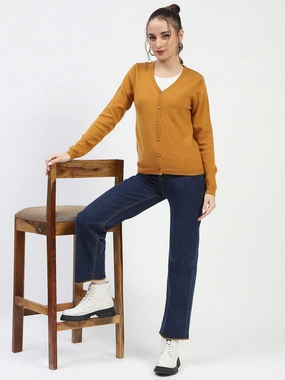 Breathable fabric Madame Mustard Button-Up Cardigan