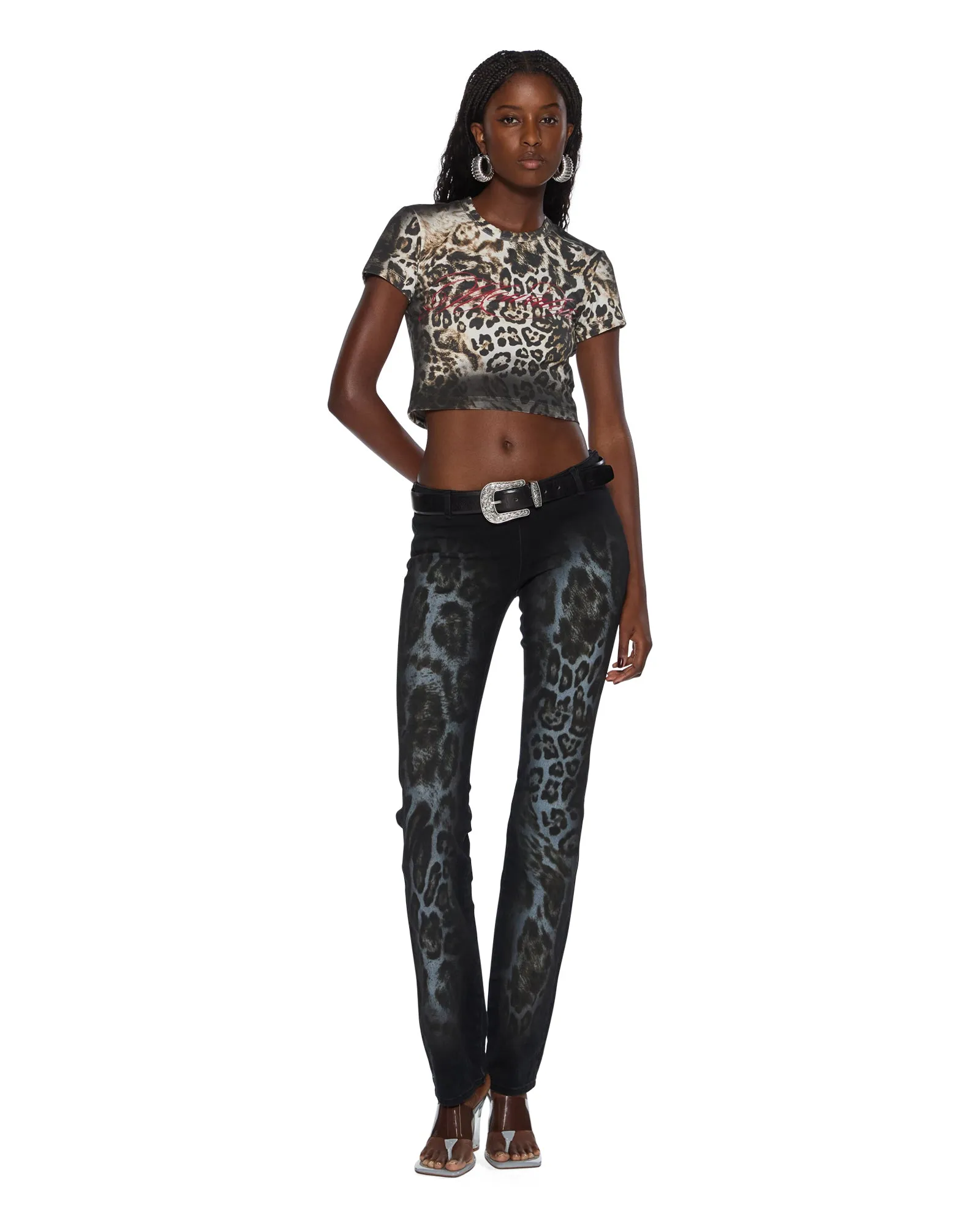 Style Essential Plain style MOWALOLA JEAN BLACK CHEETAH