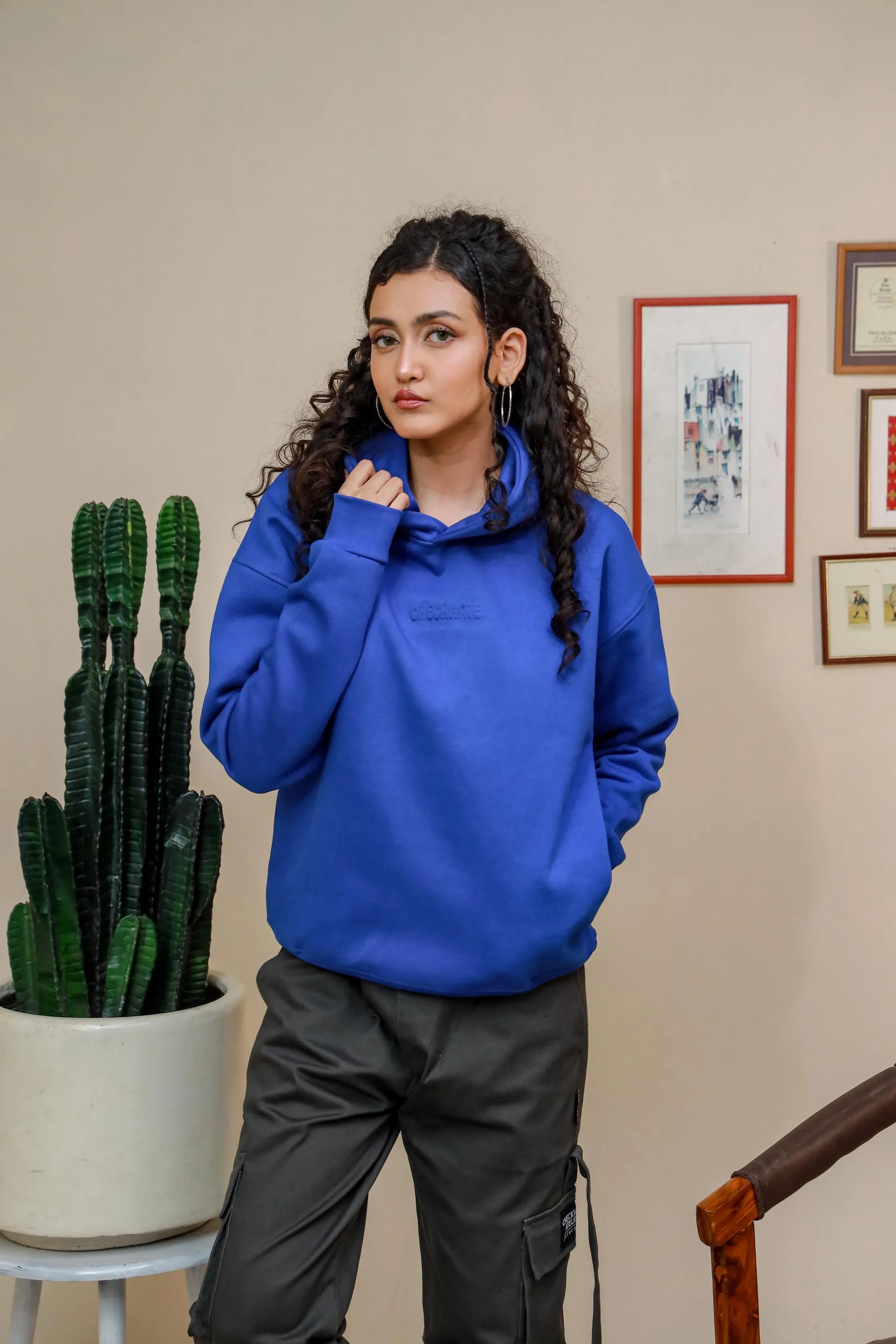 [MINOR FAULT] ROYAL BLUE HEAVY WEIGHT OVERSIZED HOODIE