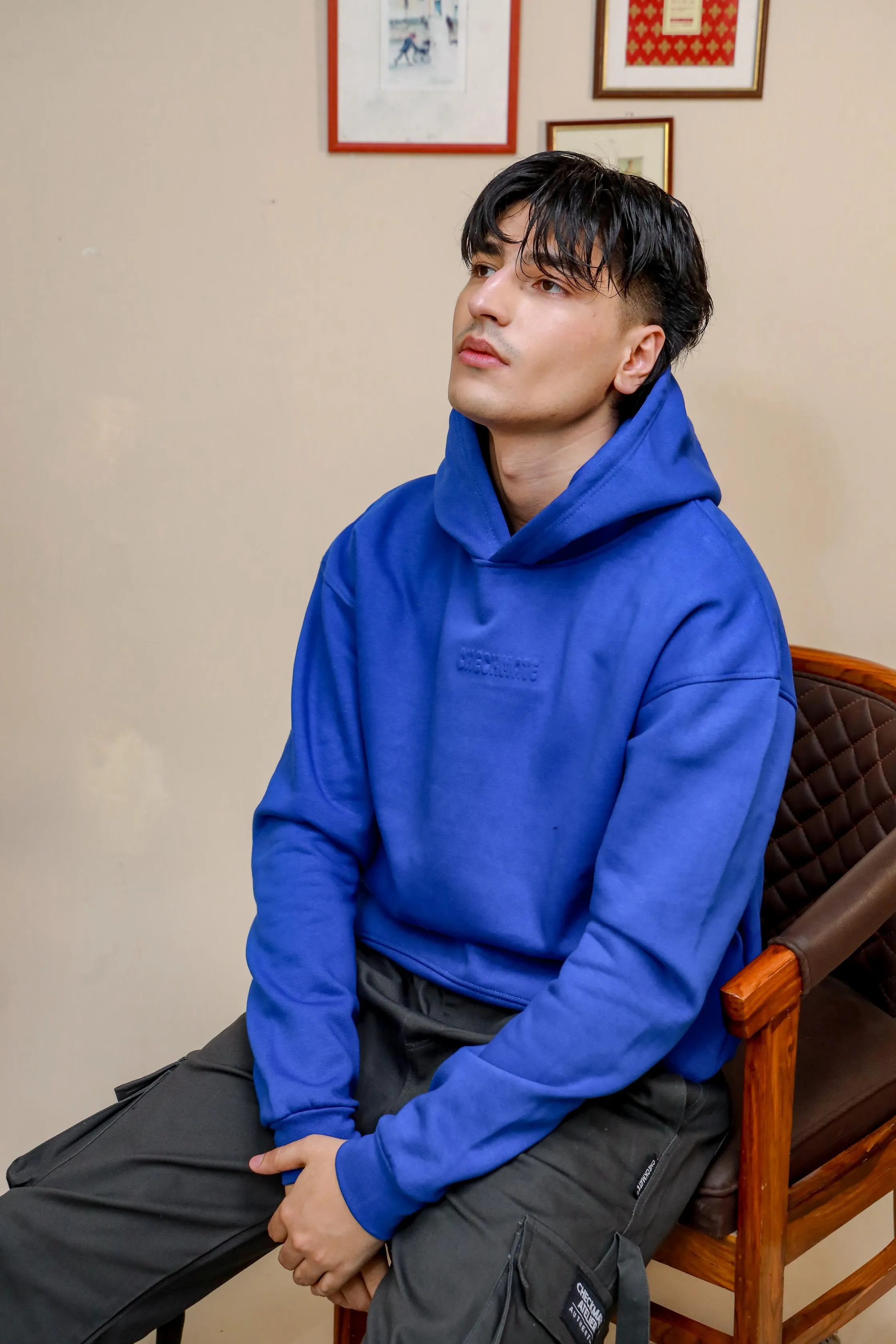 [MINOR FAULT] ROYAL BLUE HEAVY WEIGHT OVERSIZED HOODIE