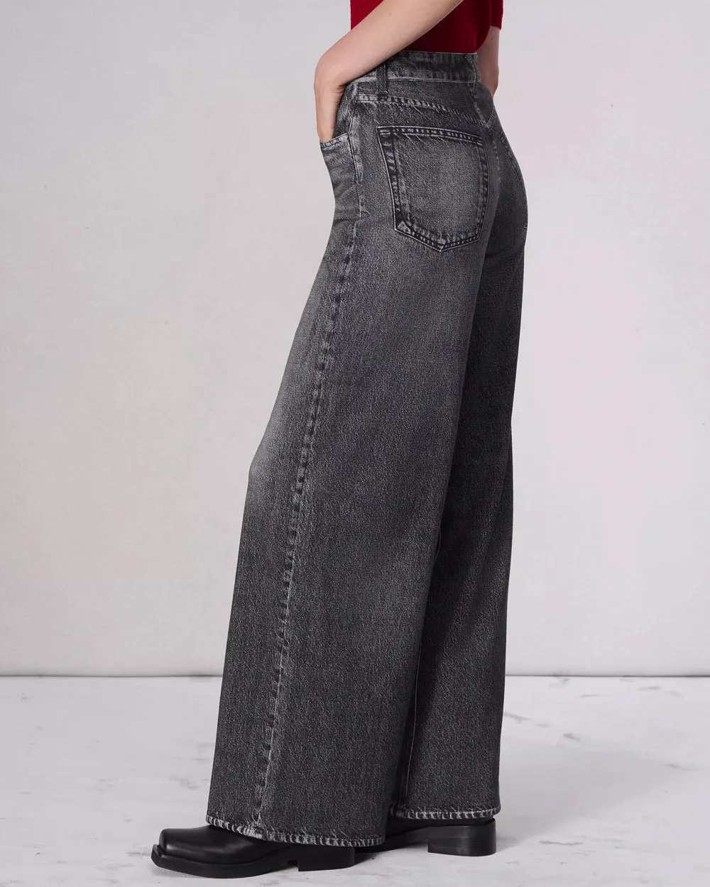 Miramar Sofie Wide Leg Pant in Washed Black