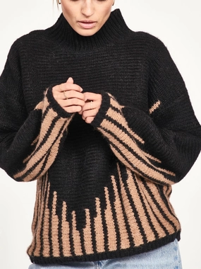 Mirth Highland Sweater Black Stretchable Waistband Midweight Feel