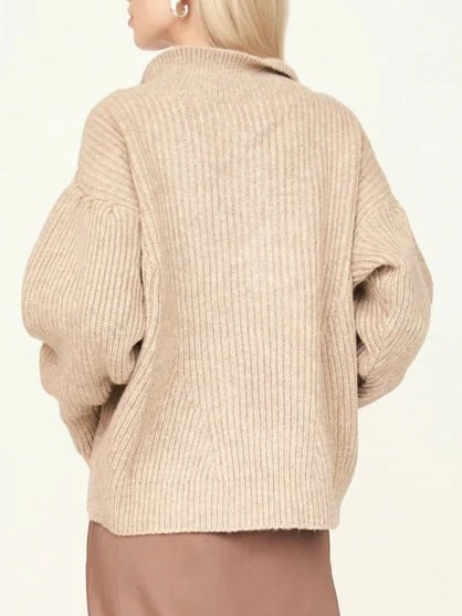 Non Restrictive Silhouette Classic Layer Mirth Jackson Sweater in Camel