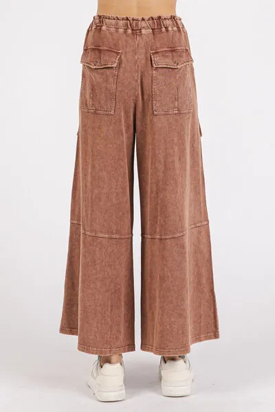 Mittoshop French Terry Cargo Wide Leg Pants