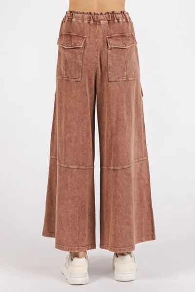 Mittoshop French Terry Cargo Wide Leg Pants