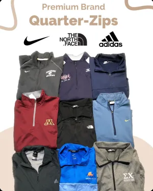 Mix brand Quarter zip Uppers including Nike North Face Adidas and other brands