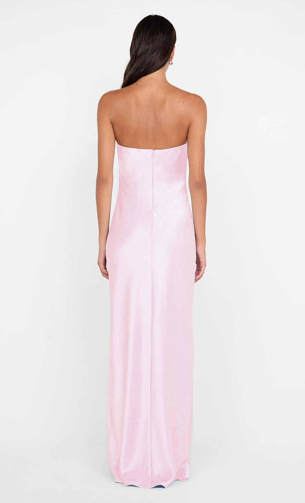 Casual Waist Texture Flow AUSTEN STRAPLESS MAXI DRESS - POWDER PINK