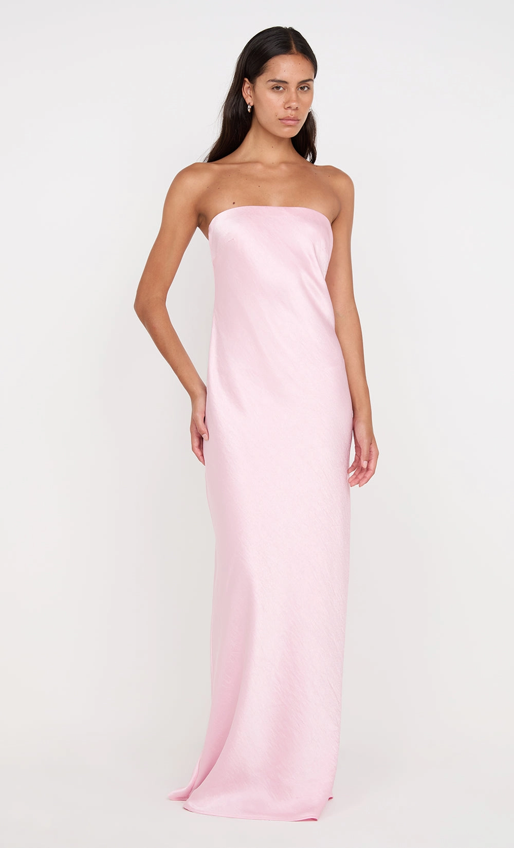 High-Neck AUSTEN STRAPLESS MAXI DRESS - POWDER PINK