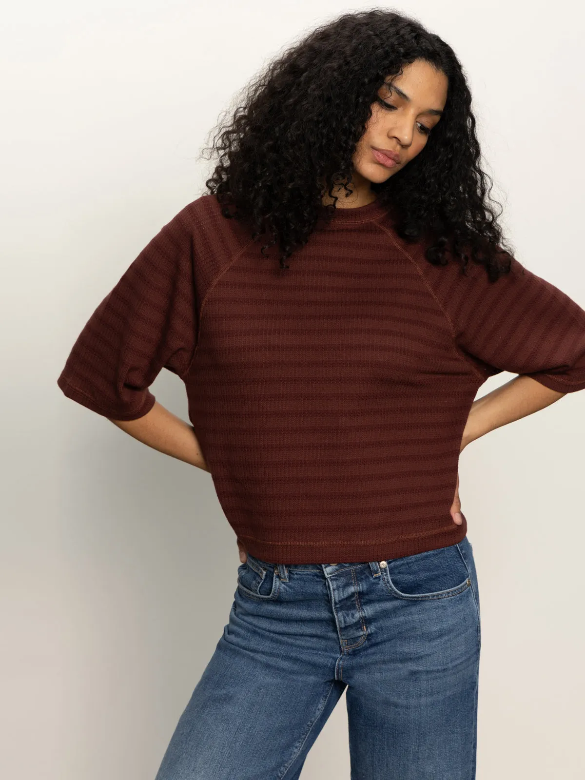 Anti-bacterial Sport Flex Fit Boxy Raglan Tee Chicory