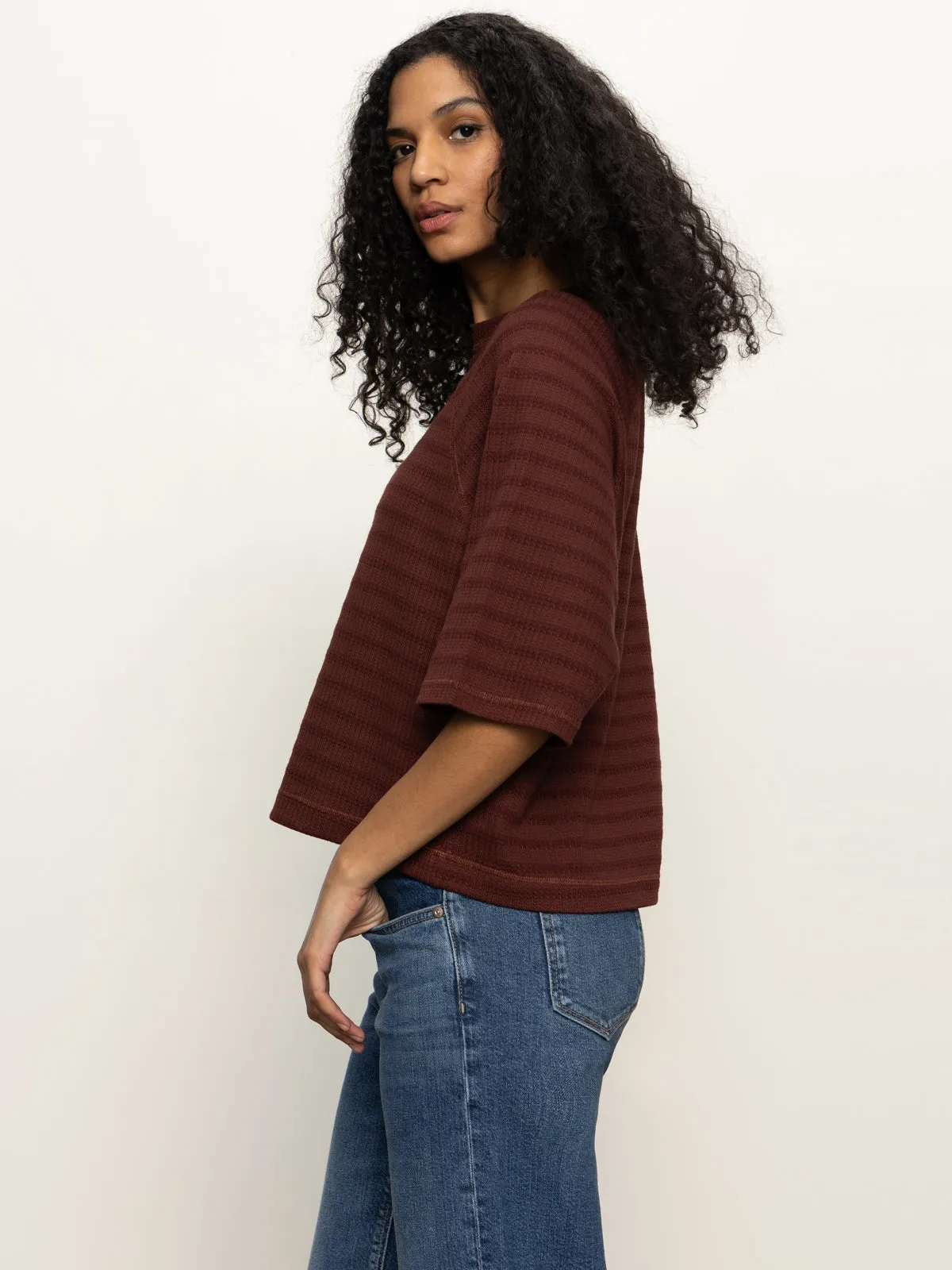 Easy-to-Style Top Anti Static Treatment Boxy Raglan Tee Chicory