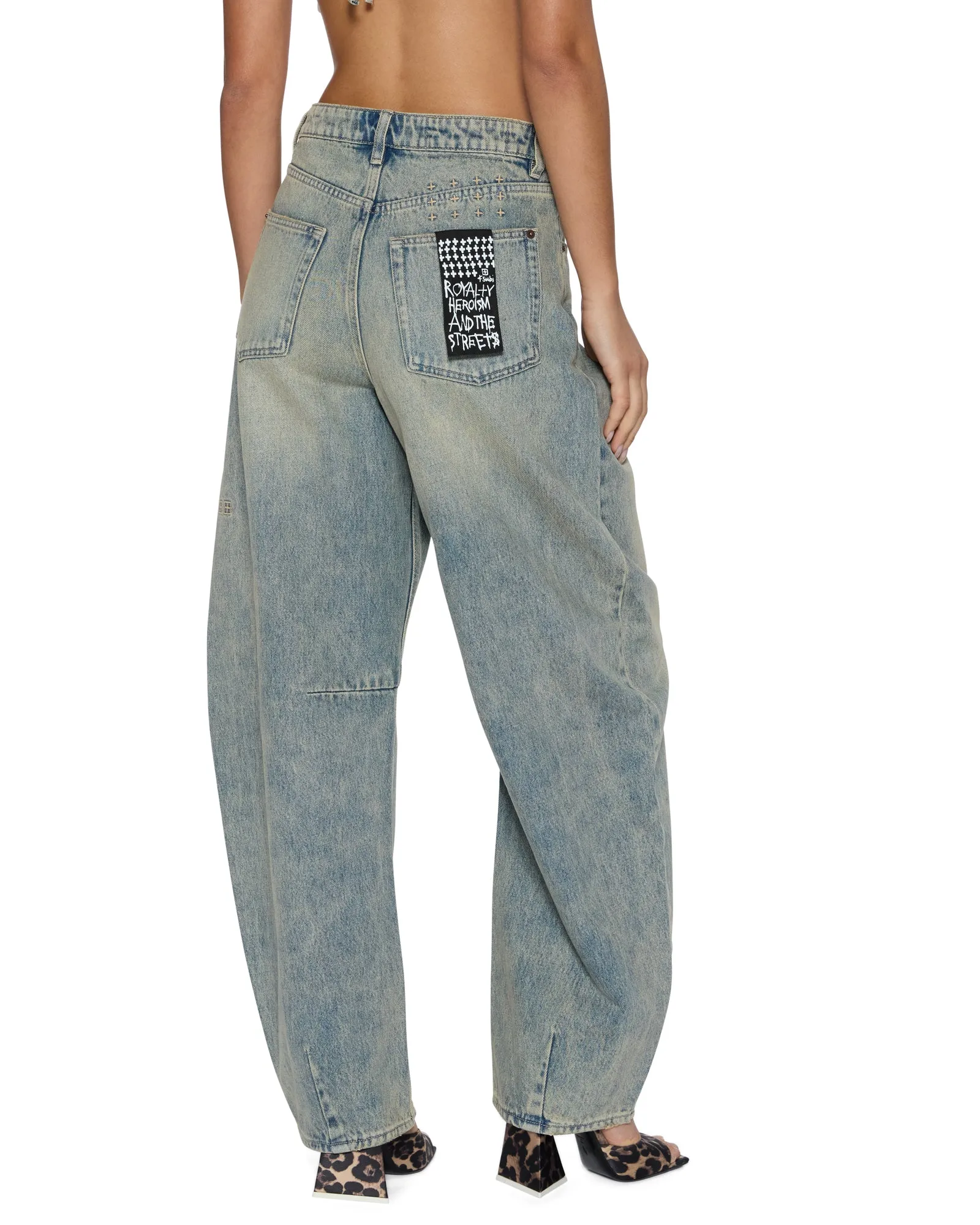 Sleek Comfort Loose Smooth Shopping Day BARREL JEAN FOLK