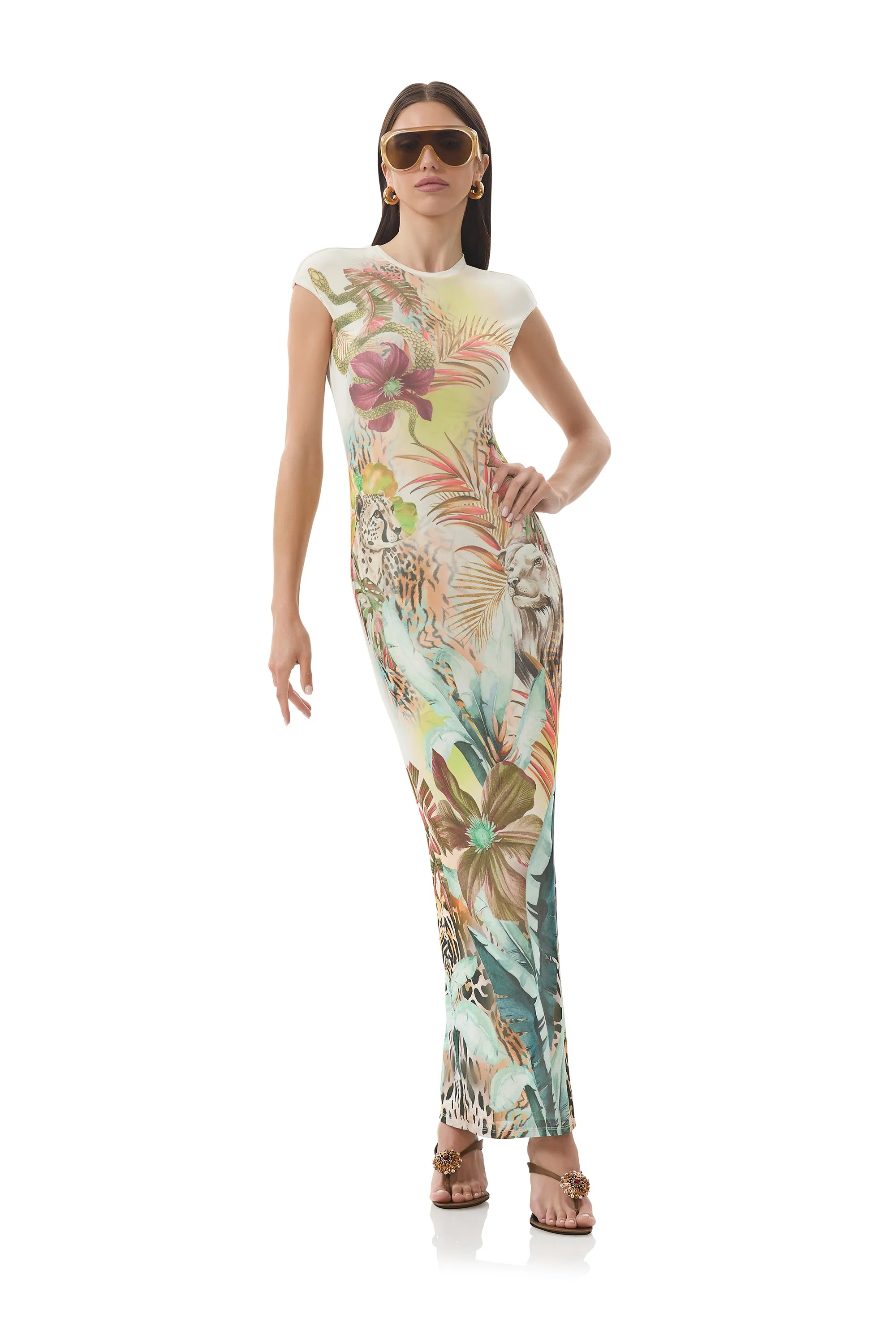 Elegant Mood Work Option Cody Dress - Placed Desert Tropic