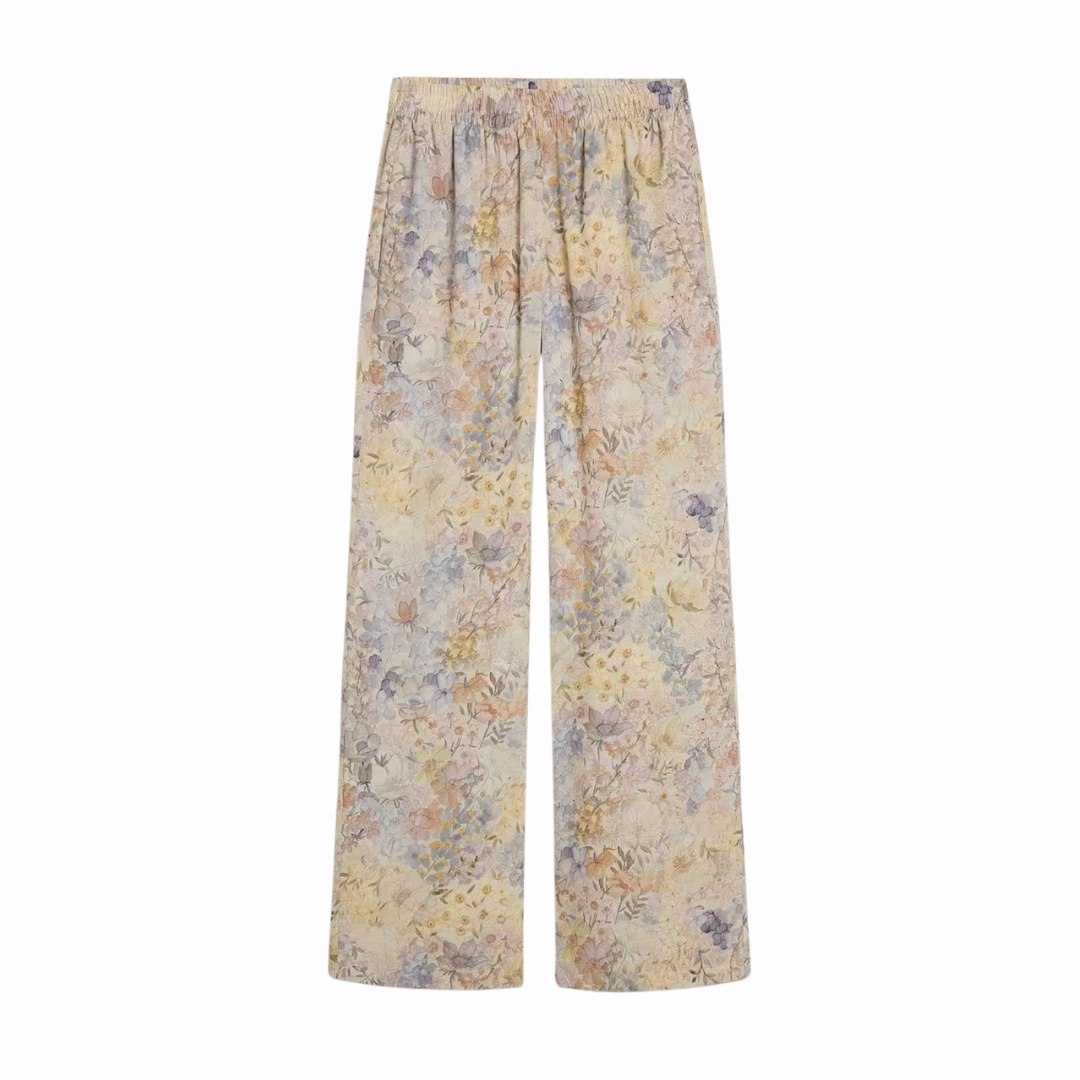 Laser Cut Edges Pastel Floral Jogging Pant