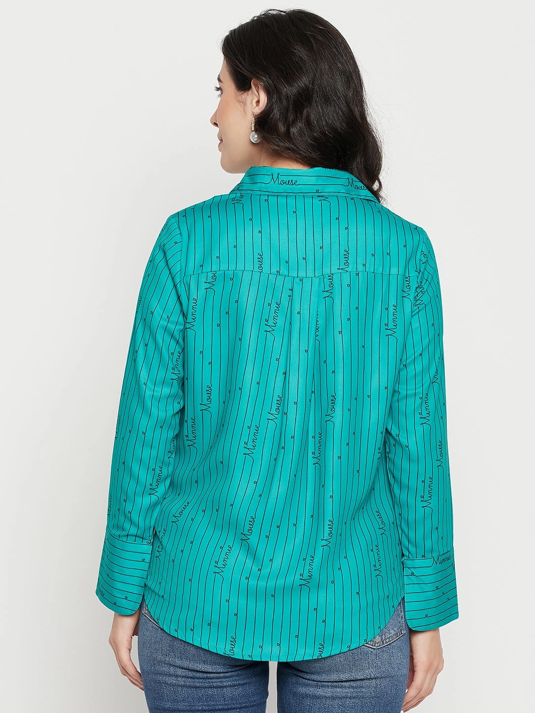 Madame Disney Printed Green Shirt Reinforced Hems Odor control