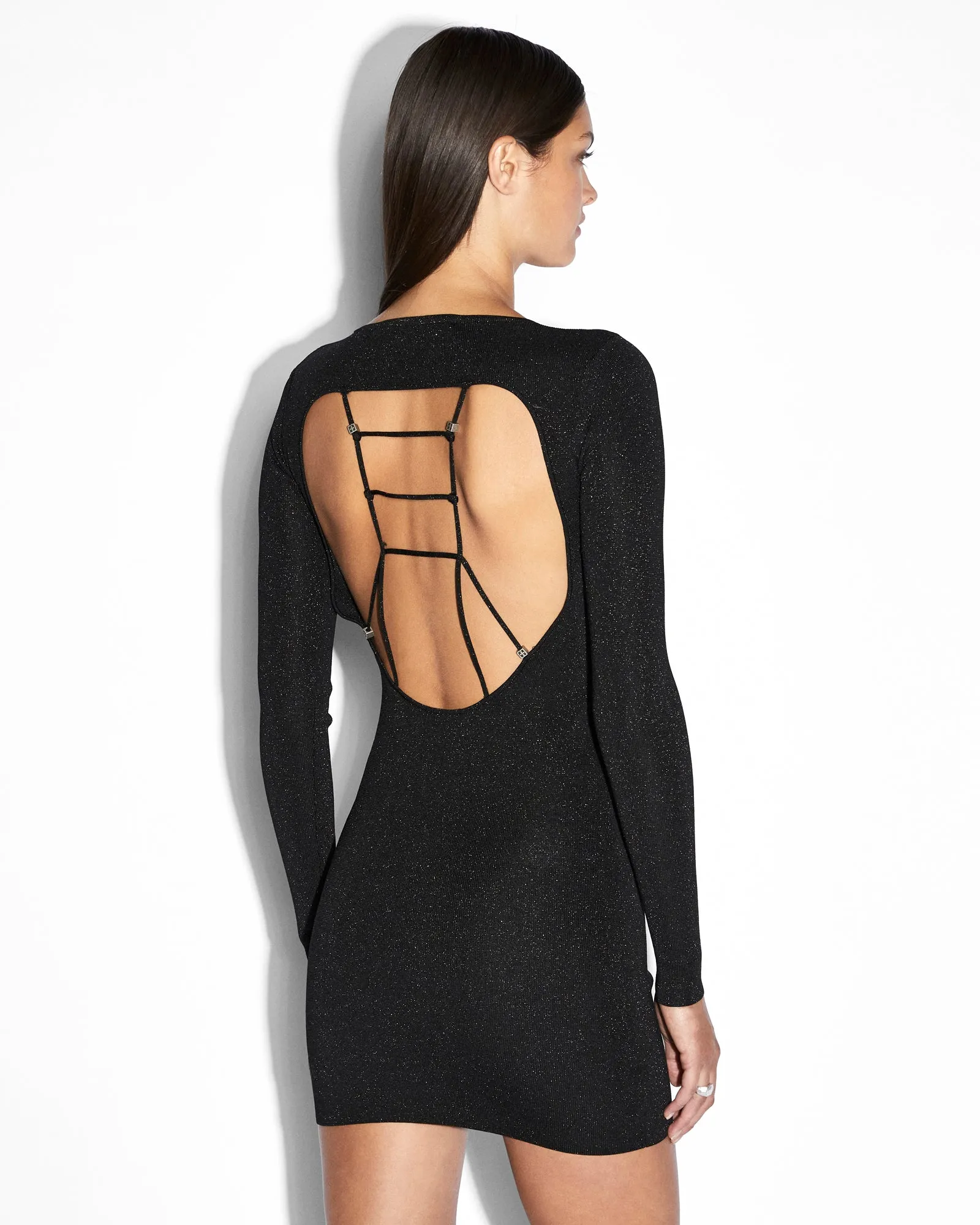 Draped-Style Delicate Details UNTAMED LS DRESS BLACK