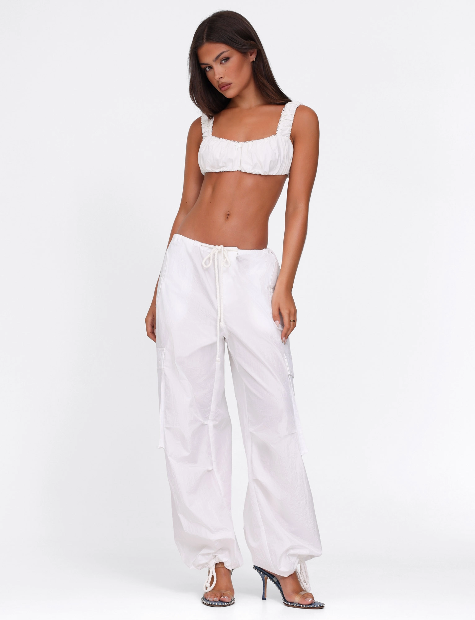 SABRA TOP - WHITE WrinkleResistant Cloth