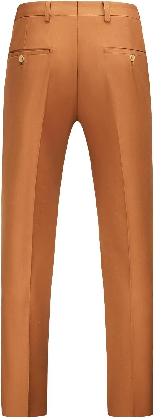 MOGU Mens Front Flat Casual Dress Pants Slim Fit